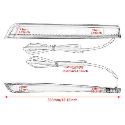 LA014603 hdbubalus harley Extended Saddlebag Lamp size